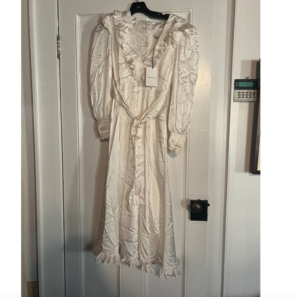 NWT Alessandra Rich Ivory Midi Dress - Picture 3 of 5